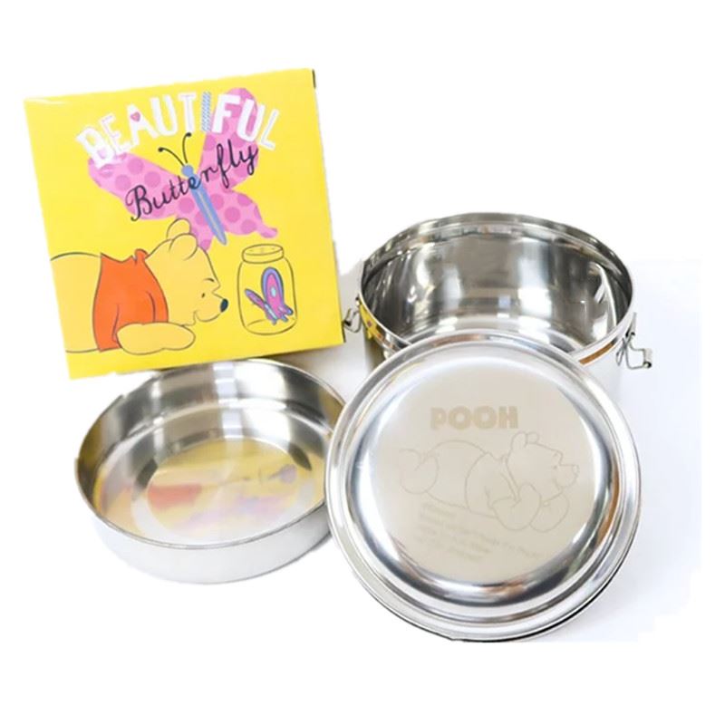 Disney  迪士尼系列  Mickey Mouse 米奇 . 小熊維尼   304圓形不鏽鋼便當盒  4713077268803 