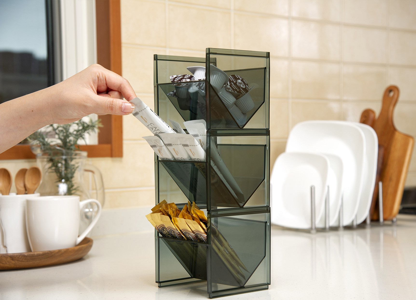 【INOMATA】茶包小物架-透黑4905596034872/透明 4905596034889