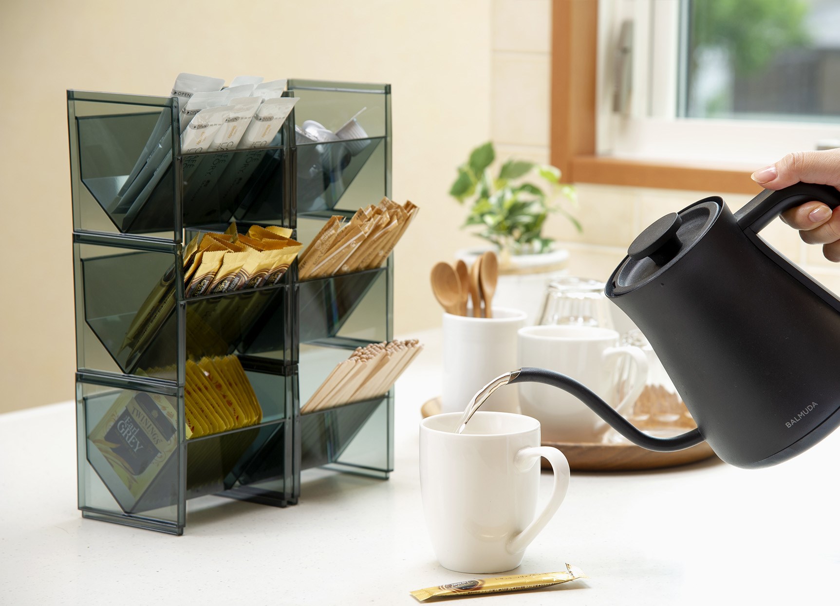 【INOMATA】茶包小物架-透黑4905596034872/透明 4905596034889