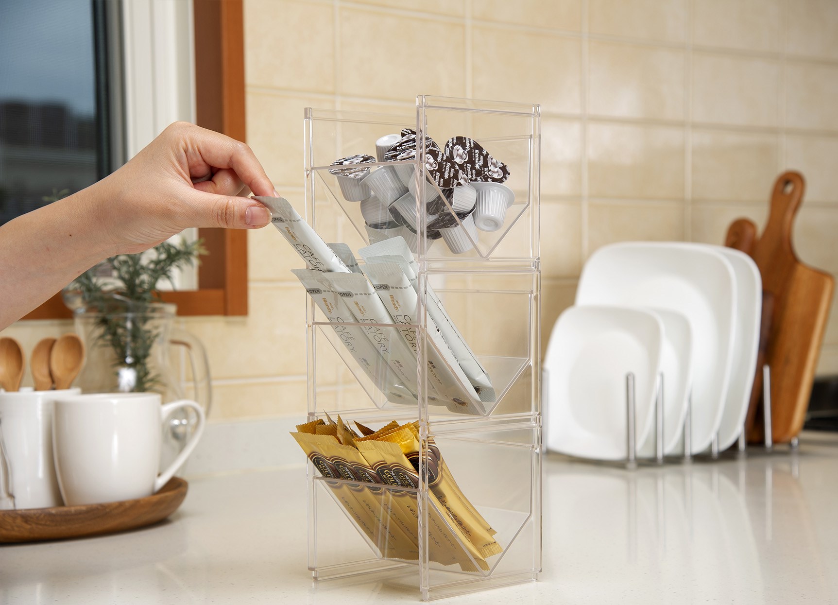 【INOMATA】茶包小物架-透黑4905596034872/透明 4905596034889