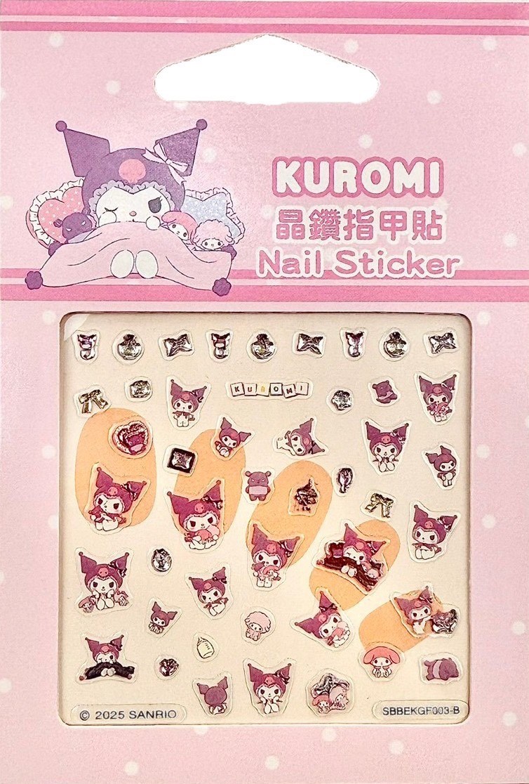 台灣製 三麗鷗 酷洛米 晶鑽指甲貼 美甲貼