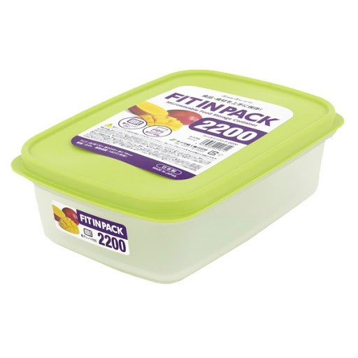 日本製 SANADA  A-5799LI  FITIN保鮮盒2200-萊姆綠  4973430021814