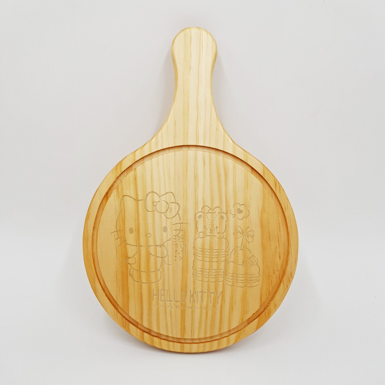 三麗鷗系列  Hello Kitty  凱蒂貓 KT-1660-1多功能木製砧板-圓型  4712977466609