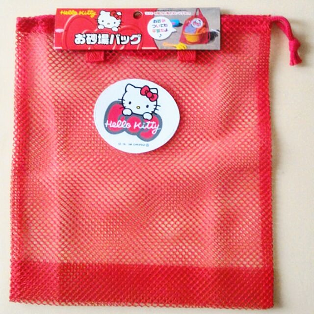 Hello   Kitty   10137 K/T拉繩收納網袋(紅)  4905687101377