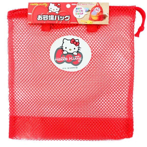 Hello   Kitty   10137 K/T拉繩收納網袋(紅)  4905687101377