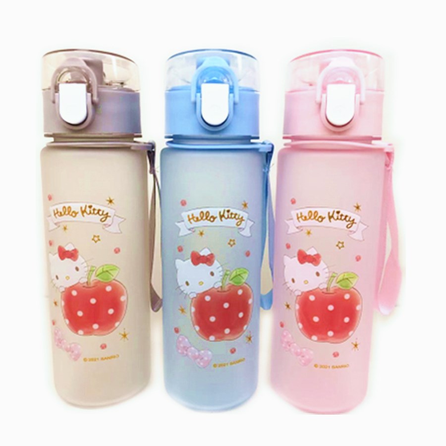三麗鷗 Hello Kitty   磨砂翻蓋水壺  550ml  塑膠水瓶 水壺 冷水瓶 隨行瓶 4713077263143