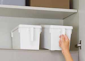 手把附蓋收納盒 白/透明