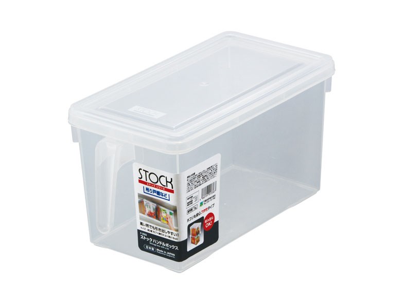 手把附蓋收納盒 白/透明