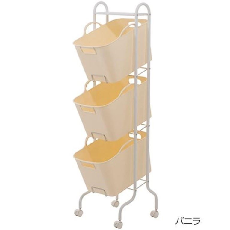 山田YAMADA   8247 FB 輪式置物籃架-3層    4973911824729-VI  / 4973911824736-Br / 4973911824781-G / 4973911824798-P
