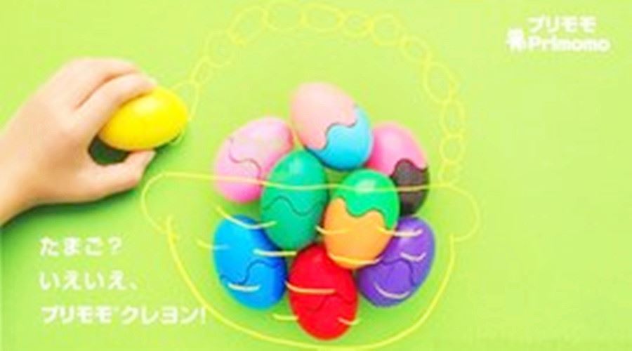 日本製 Primomo 安全無毒兒童蠟筆(蛋形 6色)  4964594710577