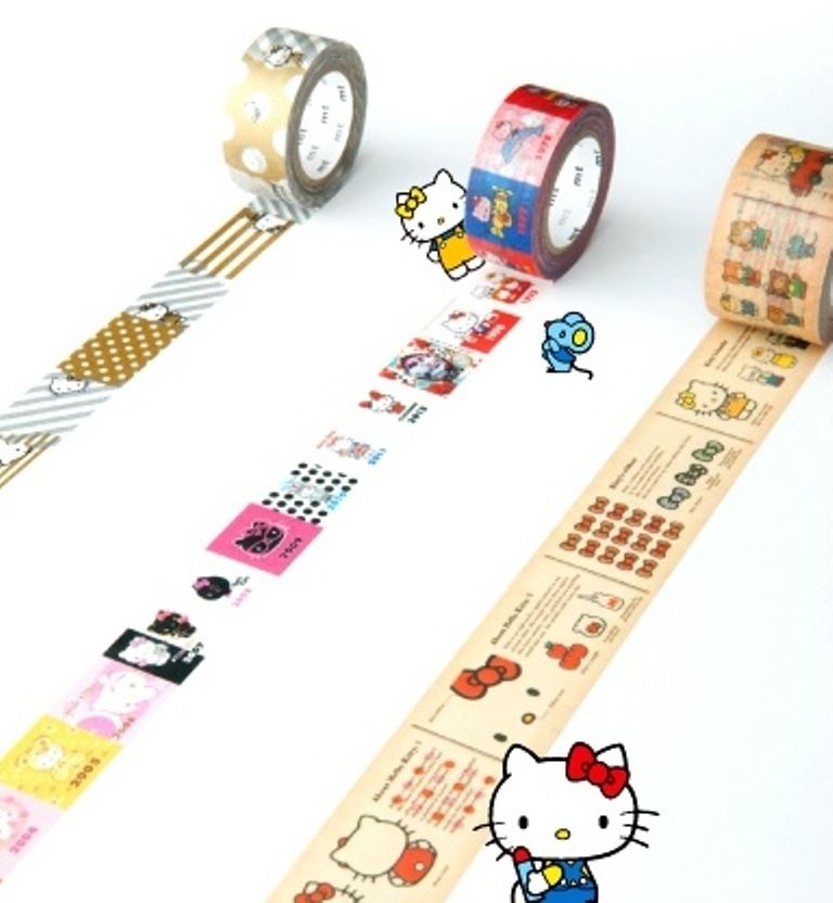 日本製  mt x sanrio 聯名合作款 HelloKitty凱蒂貓  日本限定 躲貓貓/年鑑歷史圖    和紙膠帶/紙膠帶