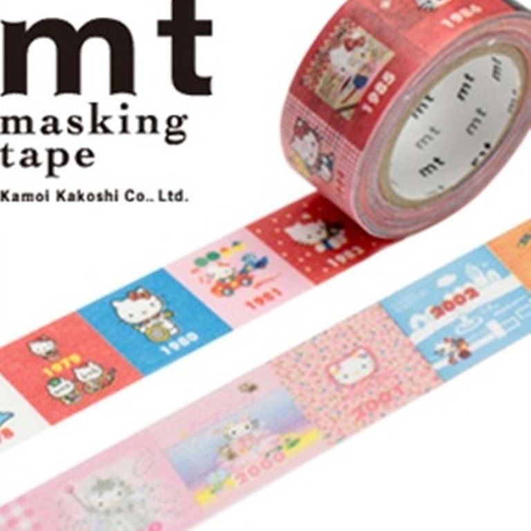 日本製  mt x sanrio 聯名合作款 HelloKitty凱蒂貓  日本限定 躲貓貓/年鑑歷史圖    和紙膠帶/紙膠帶