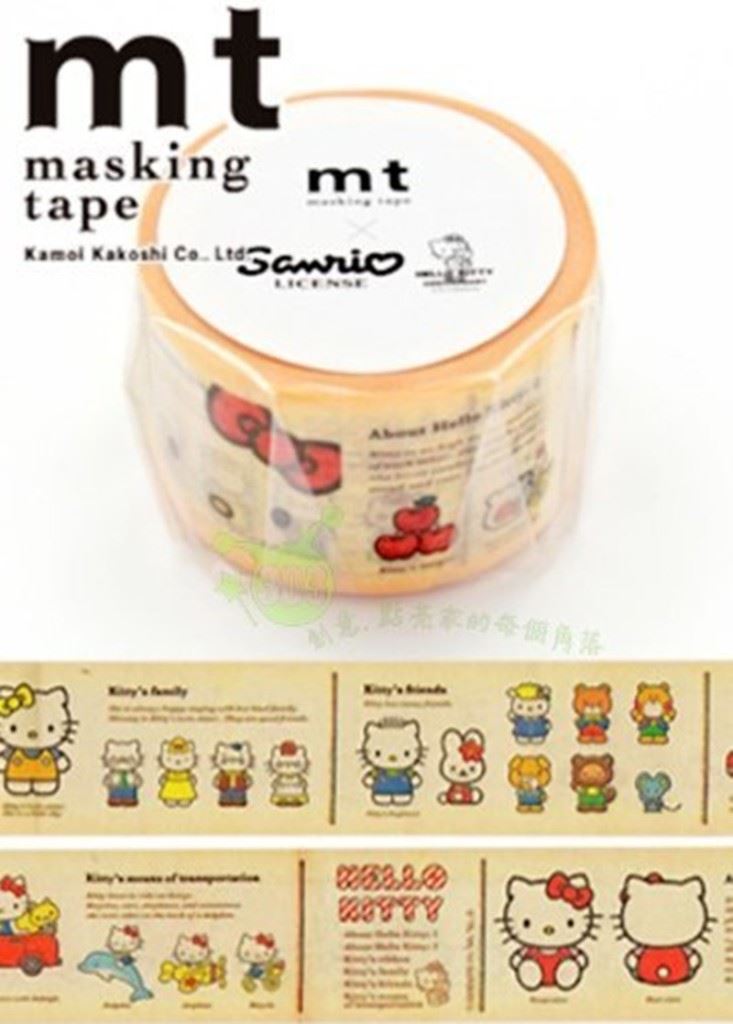 日本製 mt x sanrio 聯名合作款 HelloKitty 凱蒂貓圖畫書 和紙膠帶  4971910197271