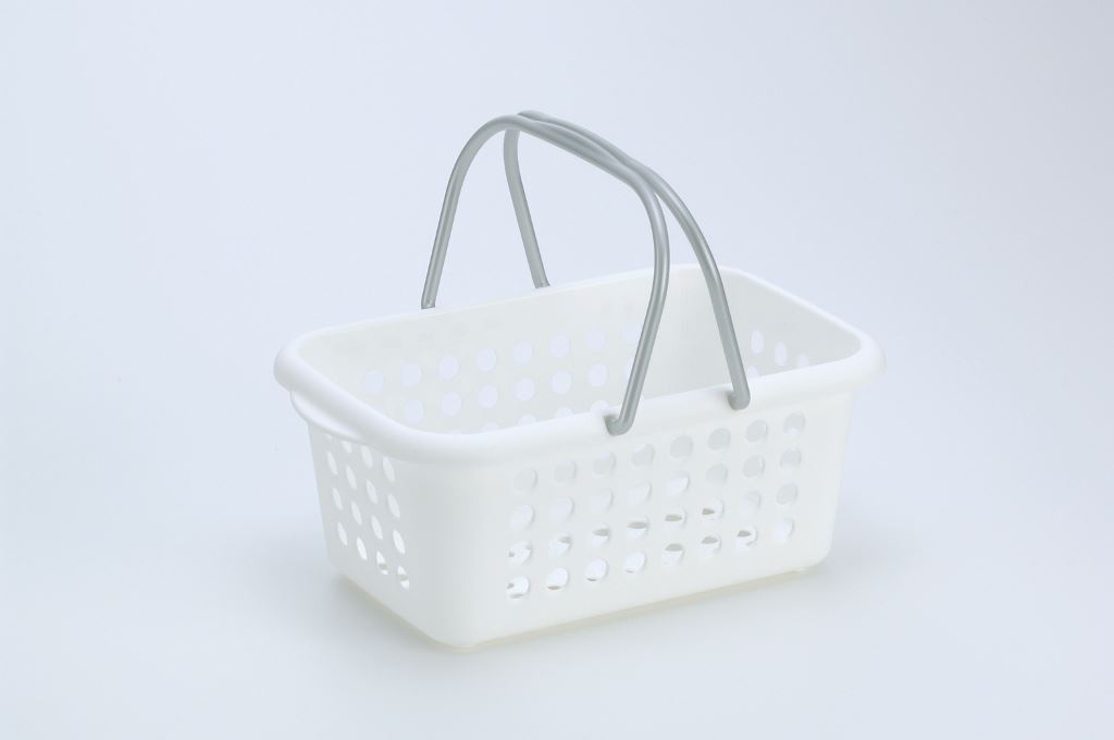 日本製  inomata  4495 長方提籃-綠 /白