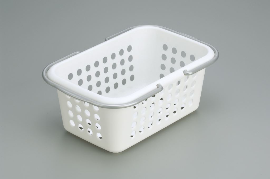 日本製  inomata  4495 長方提籃-綠 /白