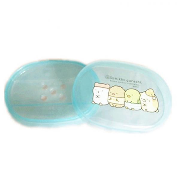 台灣製  Sumikko Gurashi  角落生物-小夥伴  肥皂盒- 白色.粉色.藍色   4713077265642