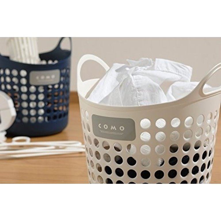 日本製 inomata  4463 COMO雙耳收納籃L - 白/ - 綠-粉/- 藍  /-透白