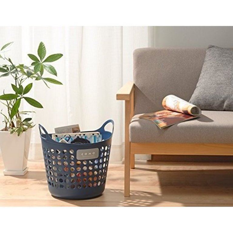 日本製 inomata  4463 COMO雙耳收納籃L - 白/ - 綠-粉/- 藍  /-透白