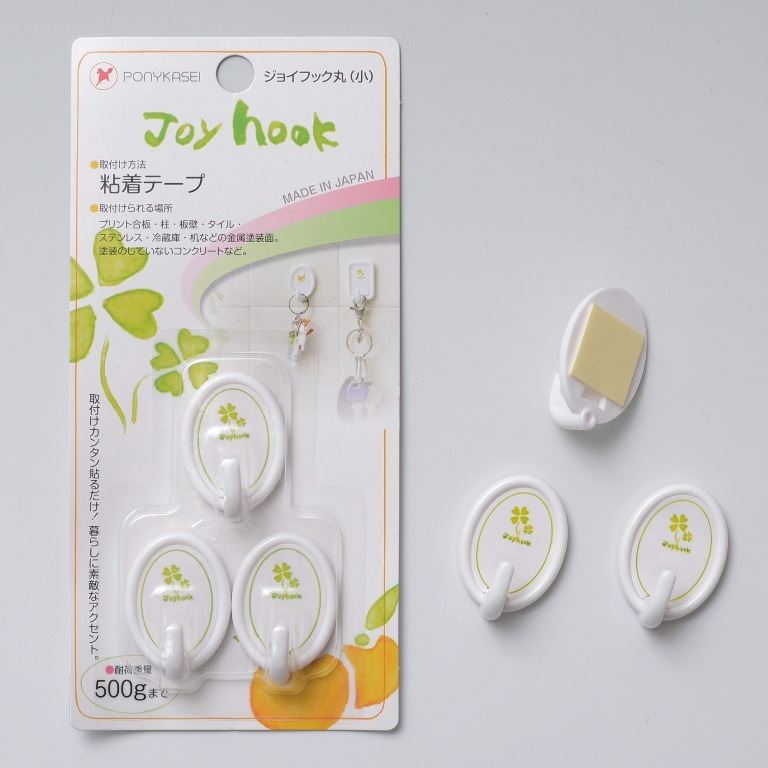  日本製 PONY  粘著式 花朵 3P掛勾    -角勾 / -圓勾