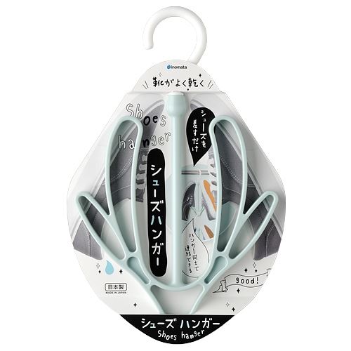 日本製  inomata 3123  IVY可旋轉吊掛式曬鞋架  白色/藍色