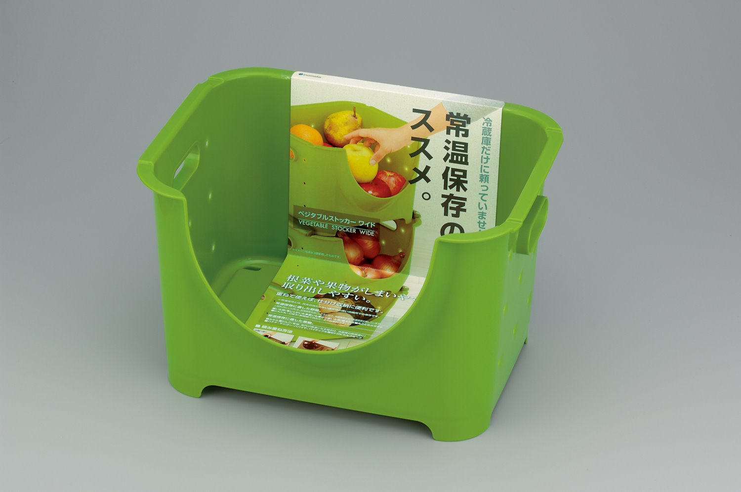 日本製  inomata 1261 可疊式多用途置物收納籃(大) -綠/ -白 / -咖 ~需預定