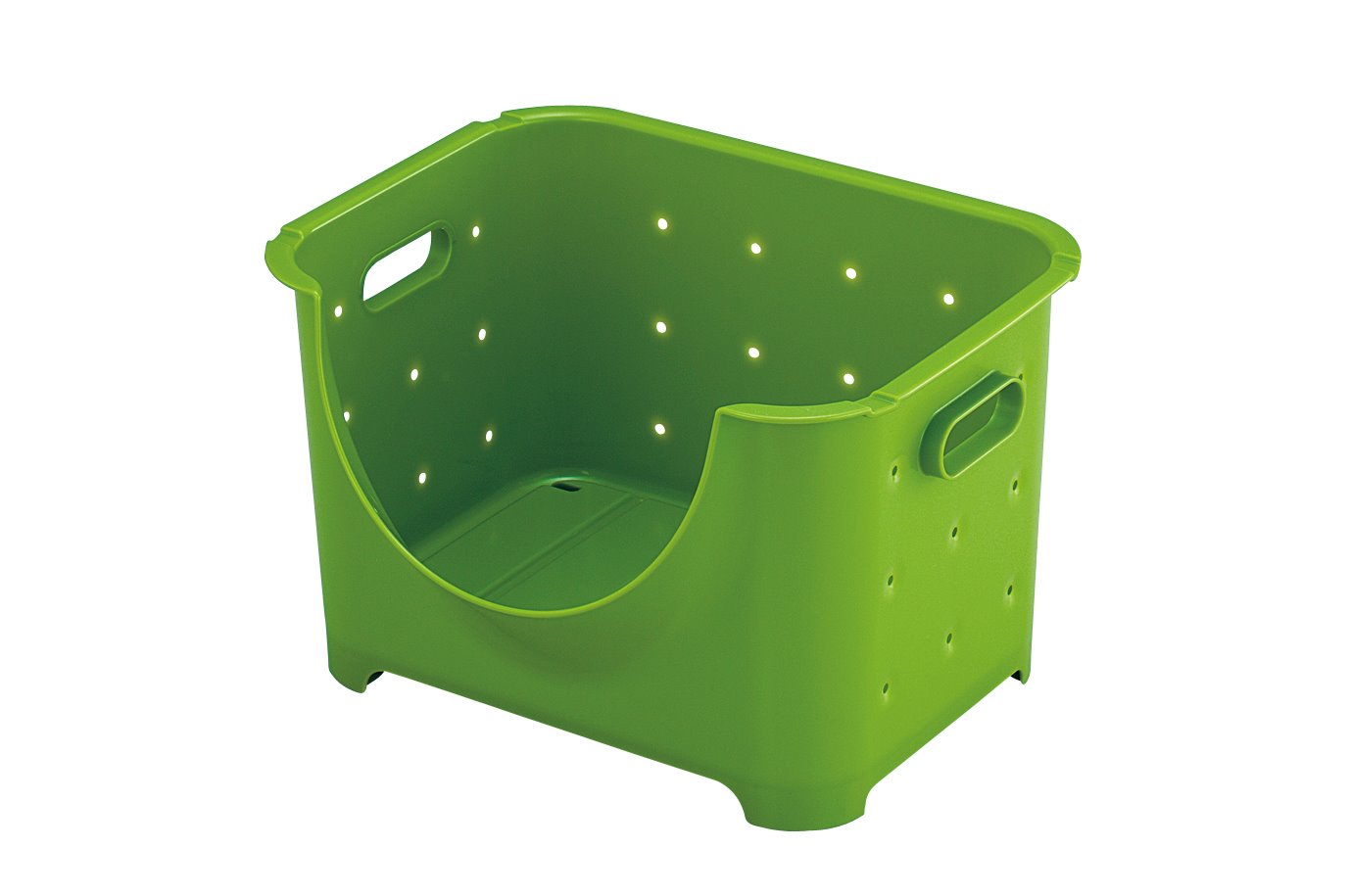 日本製  inomata 1261 可疊式多用途置物收納籃(大) -綠/ -白 / -咖 ~需預定