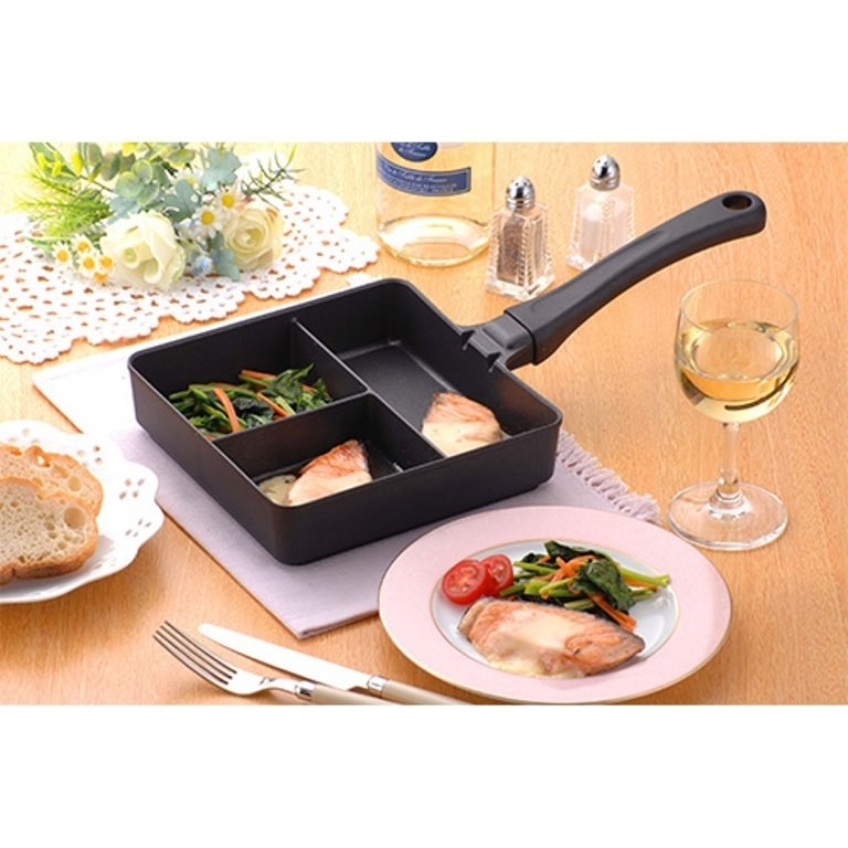 日本製 杉山金屬  KS-2766方型煎鍋-3格   4900896127668