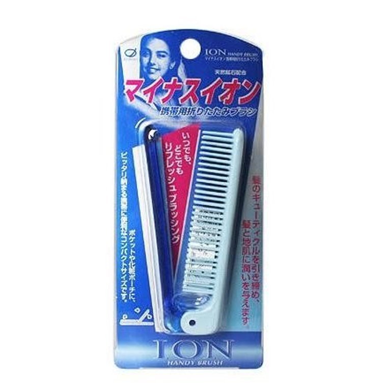日本製  IKEMOTO  池本  IC-45  ion天然礦石負離子折疊梳/攜帶式美髮梳   4970270105032
