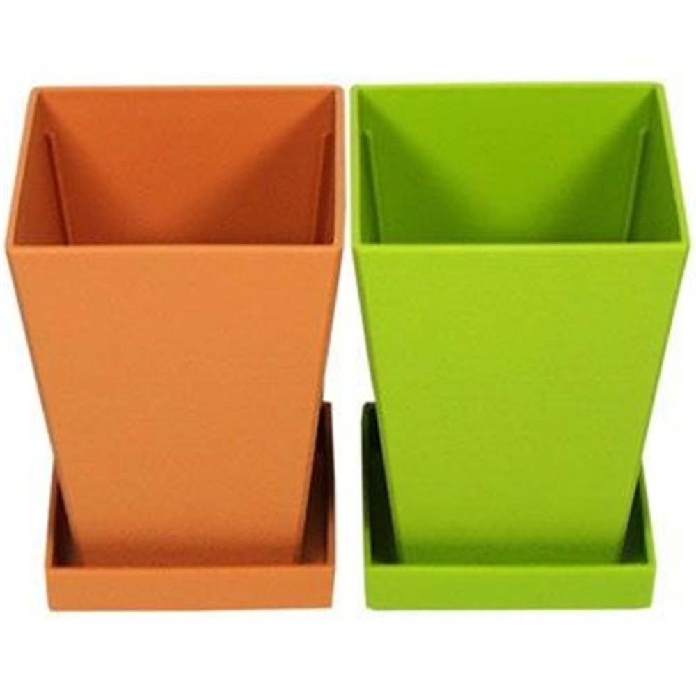 日本製 山田  YAMADA  N.O 603  迷你觀葉(附底座)花盆   ~棕 /-白 /-綠