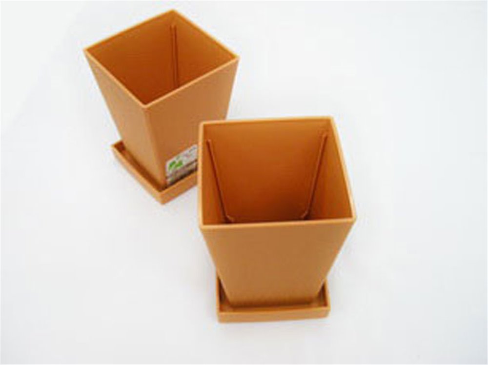 日本製 山田  YAMADA  N.O 603  迷你觀葉(附底座)花盆   ~棕 /-白 /-綠