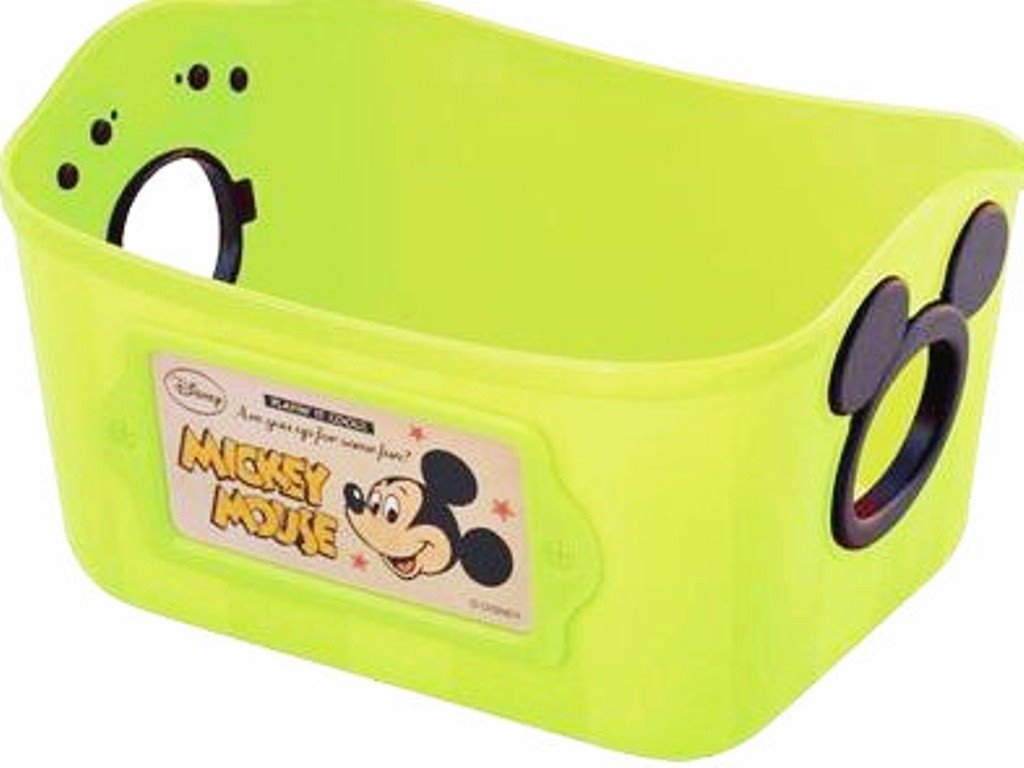 日本製  Disney  迪士尼系列 Mickey Mouse  米奇   SQ1 迷你收納籃.置物籃 500 ml ~ 綠  4904121340624