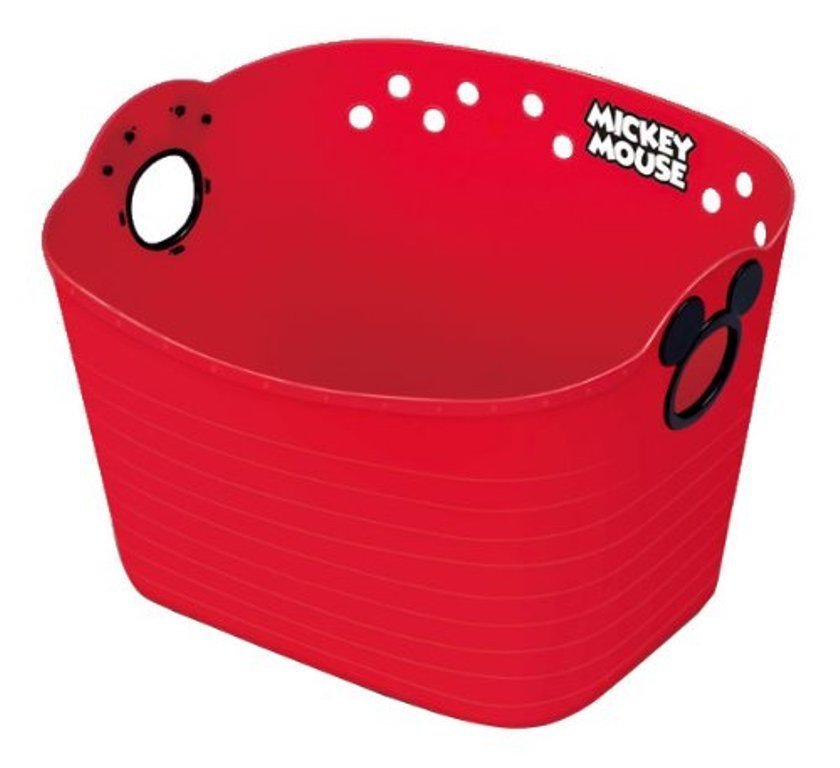 日本製  Disney  迪士尼系列   Mickey Mouse  米奇 . 維尼  SQ16 收納置物籃10 L - 米奇-紅  . 維尼-咖 