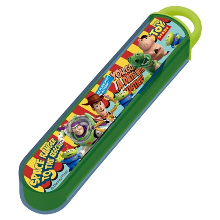 日本製 迪士尼Disney玩具總動員 抽取式隨身環保 湯匙+筷子+收納盒3件組 4973307283826