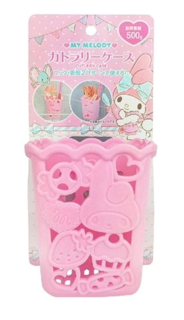 三麗鷗系列  Melody美樂蒂 筷匙收納桶.濾水架. 菜瓜布架 .吸盤式. 可瀝水收納架~ 27149 M/M-4573135580205