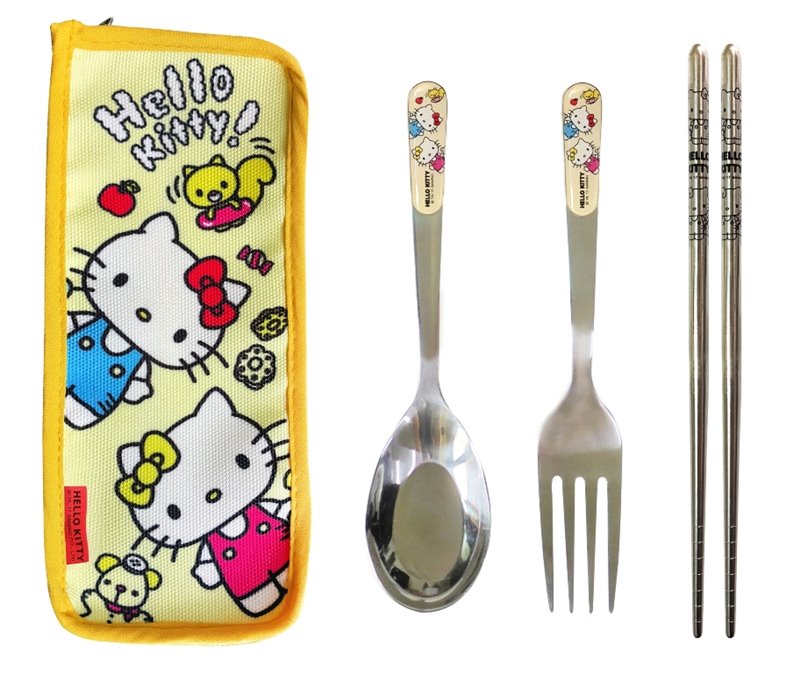 三麗鷗系列  Hello Kitty 凱蒂貓  KT-A-1354  三件式餐具組3款   4712977463547