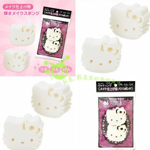 日本製 三麗鷗系列 Hello Kitty凱蒂貓 造型化妝海棉   4582425690012