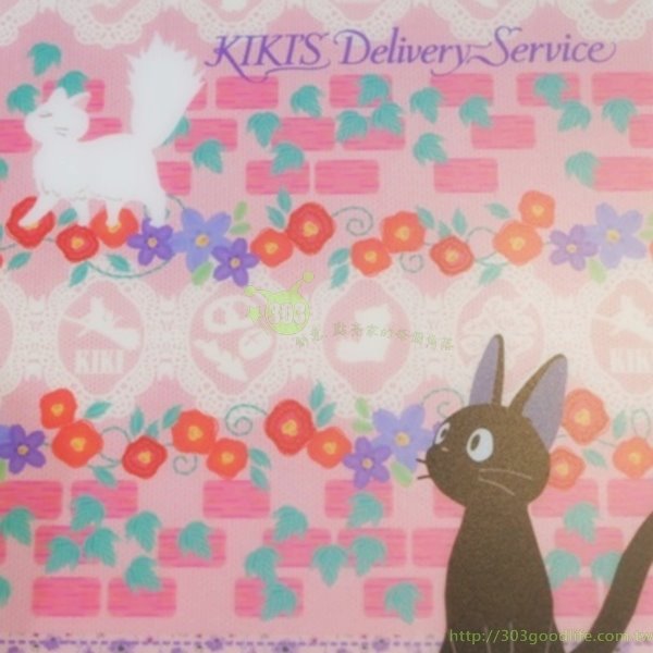 日本製 宮崎駿TOTORO龍貓 .魔女宅KIKI&JIJI  B5 墊板~ 草花柄 / -白貓百合/-粉-m-895