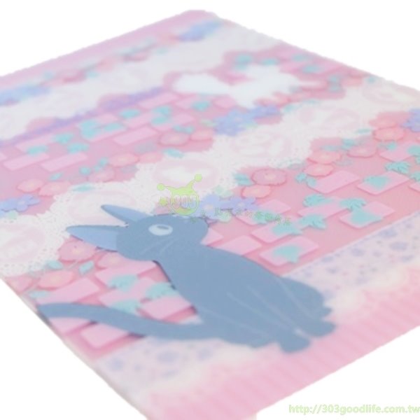 日本製 宮崎駿TOTORO龍貓 .魔女宅KIKI&JIJI  B5 墊板~ 草花柄 / -白貓百合/-粉-m-895