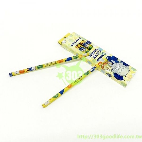 日本製 宮崎駿TOTORO龍貓 .魔女宅KIKI&JIJI 2B鉛筆12入/盒~ 1115-2 水彩風 /幸運草 /白貓百合/花邊圖案 