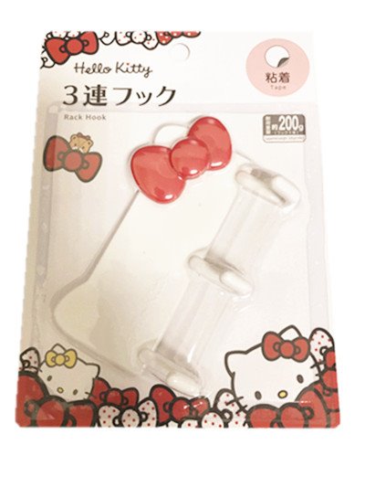 三麗鷗系列  Hello Kitty 凱蒂貓 KT28680 造型塑膠三連貼式掛勾 4573135582926