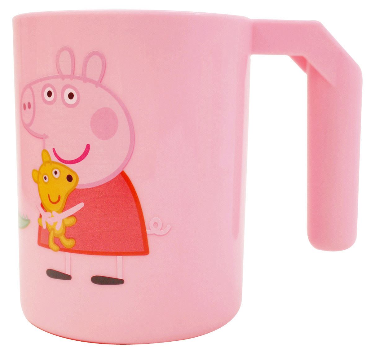 台灣製 敦景  Peppa Pig佩佩豬牙刷杯.漱口杯. 圓筒水杯~ 300cc水杯-PP65061a-藍 . PP65061b-粉