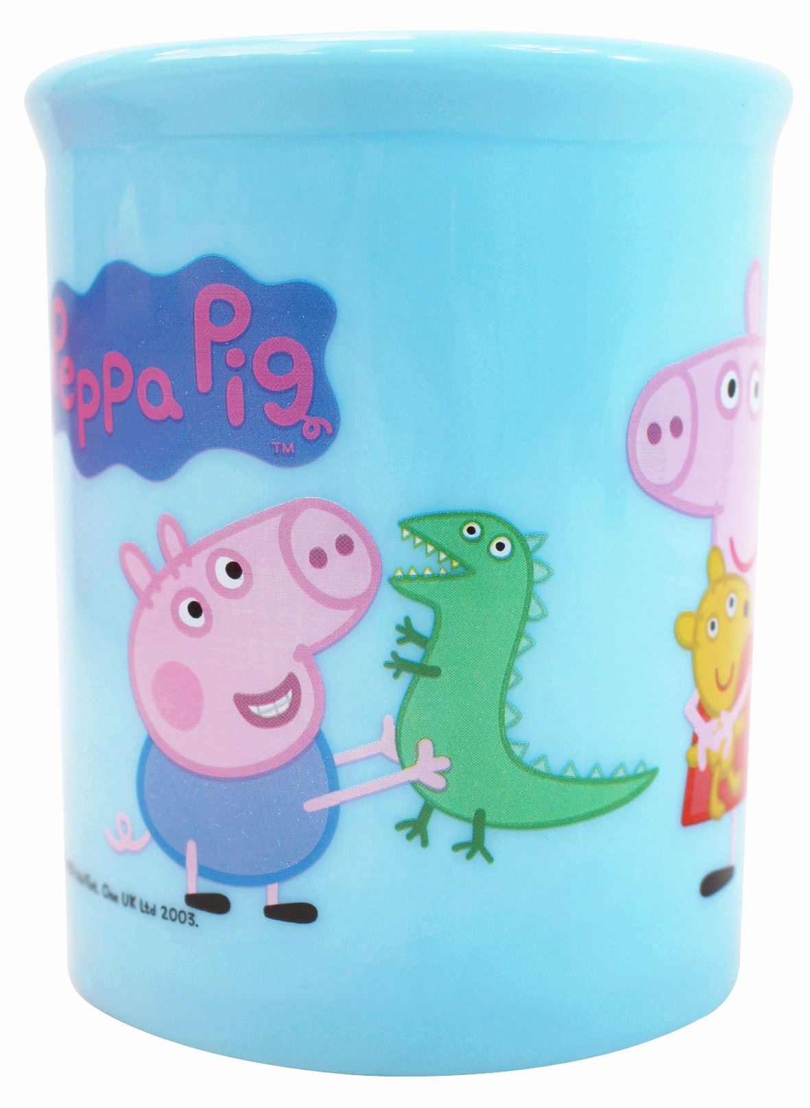 台灣製 敦景  Peppa Pig佩佩豬牙刷杯.漱口杯. 圓筒水杯~ 300cc水杯-PP65061a-藍 . PP65061b-粉