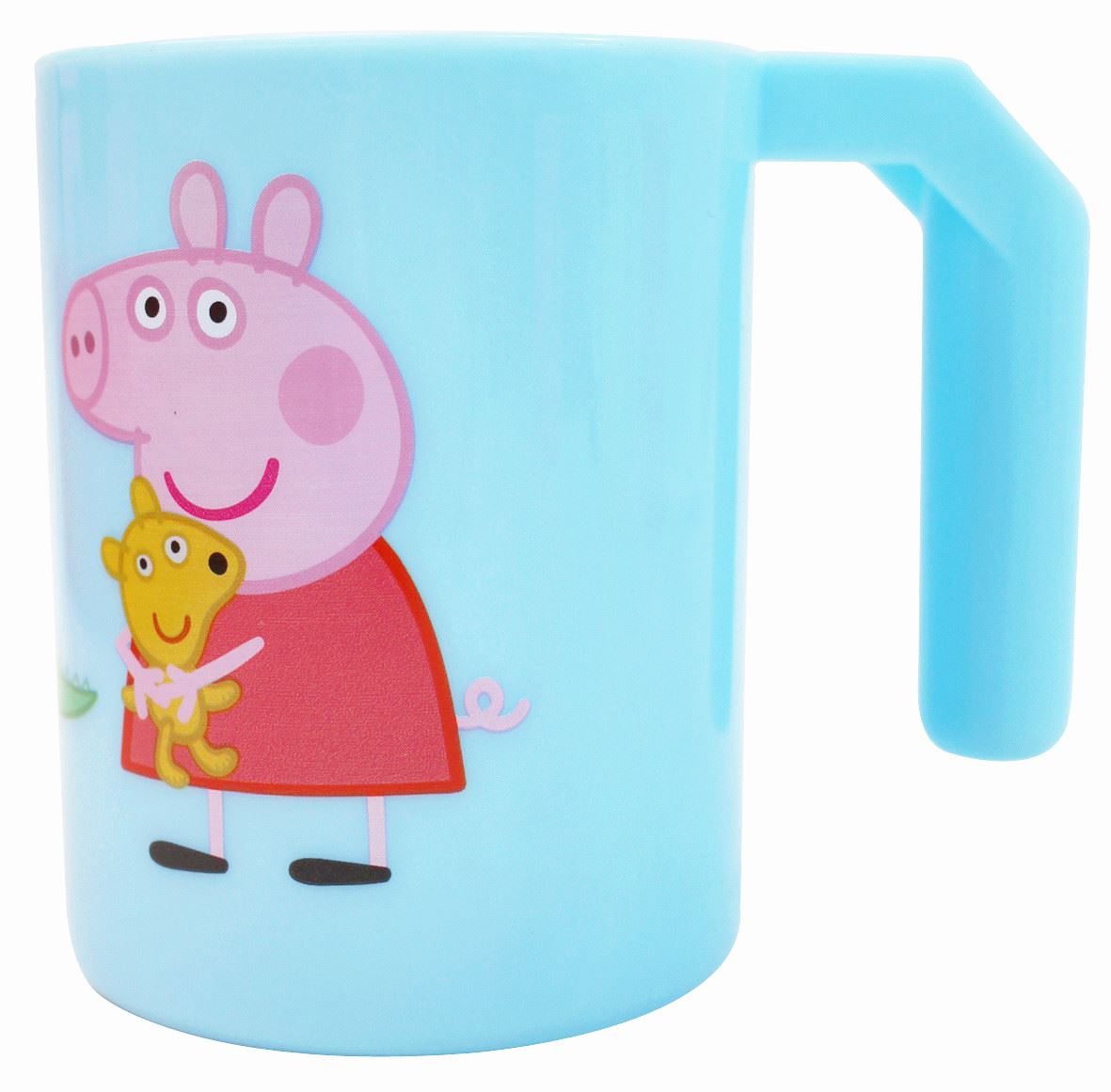台灣製 敦景  Peppa Pig佩佩豬牙刷杯.漱口杯. 圓筒水杯~ 300cc水杯-PP65061a-藍 . PP65061b-粉