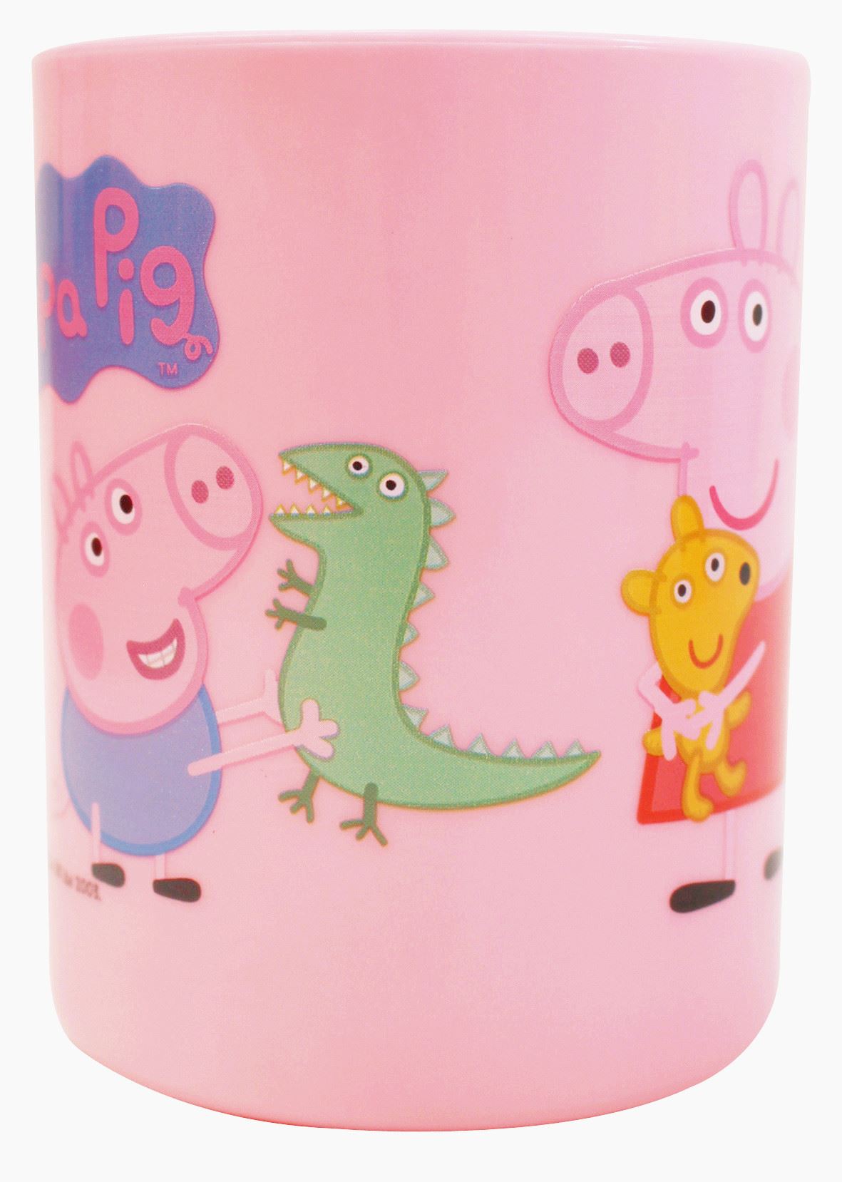 台灣製 敦景  Peppa Pig佩佩豬牙刷杯.漱口杯. 圓筒水杯~ 300cc水杯-PP65061a-藍 . PP65061b-粉