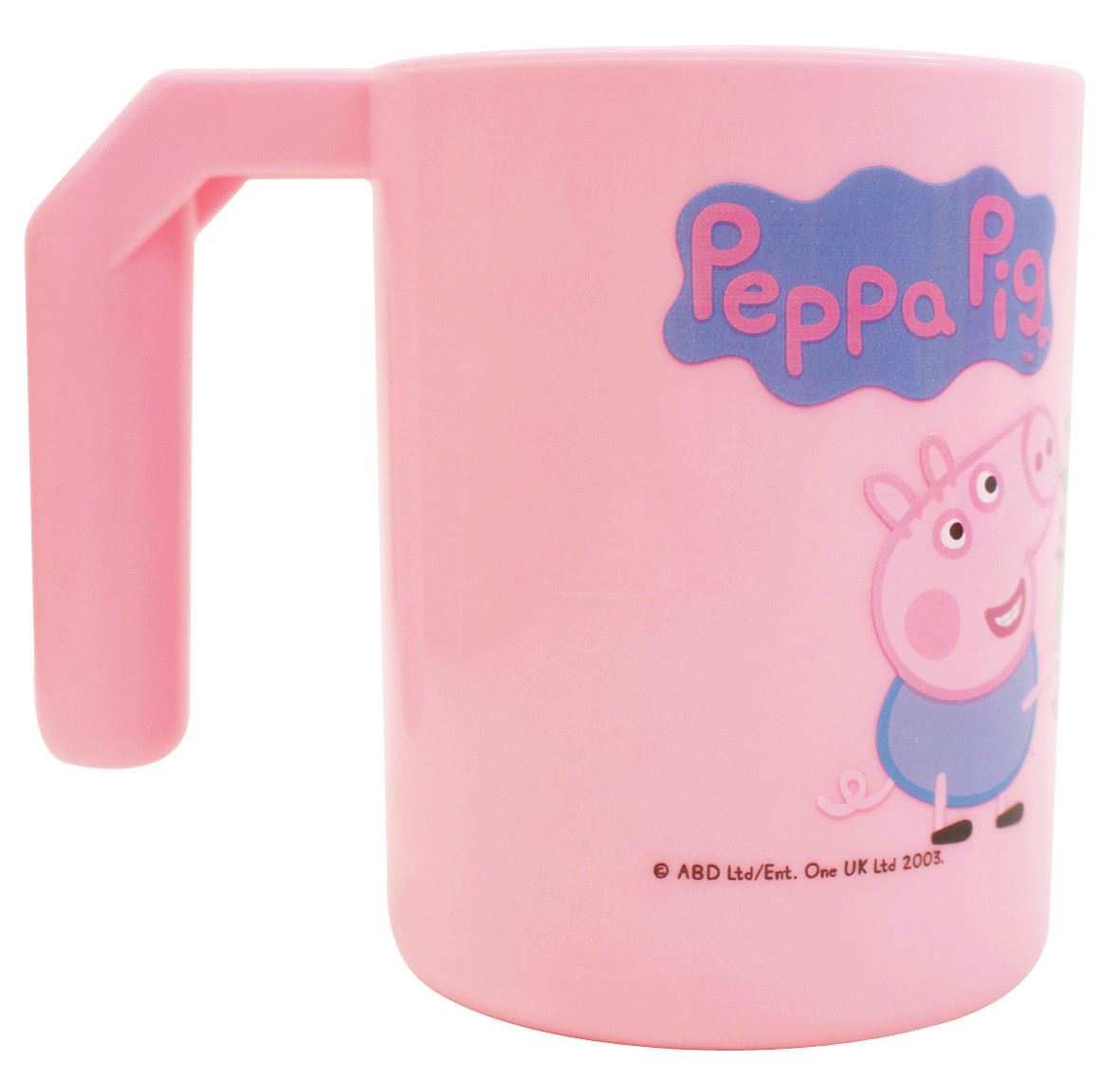 台灣製 敦景  Peppa Pig佩佩豬牙刷杯.漱口杯. 圓筒水杯~ 300cc水杯-PP65061a-藍 . PP65061b-粉