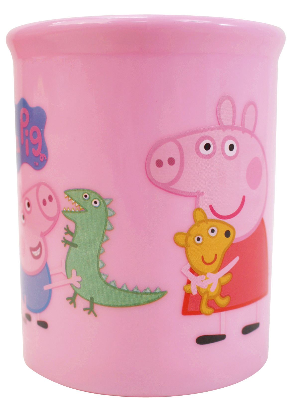台灣製 敦景  Peppa Pig佩佩豬牙刷杯.漱口杯. 圓筒水杯~ 300cc水杯-PP65061a-藍 . PP65061b-粉