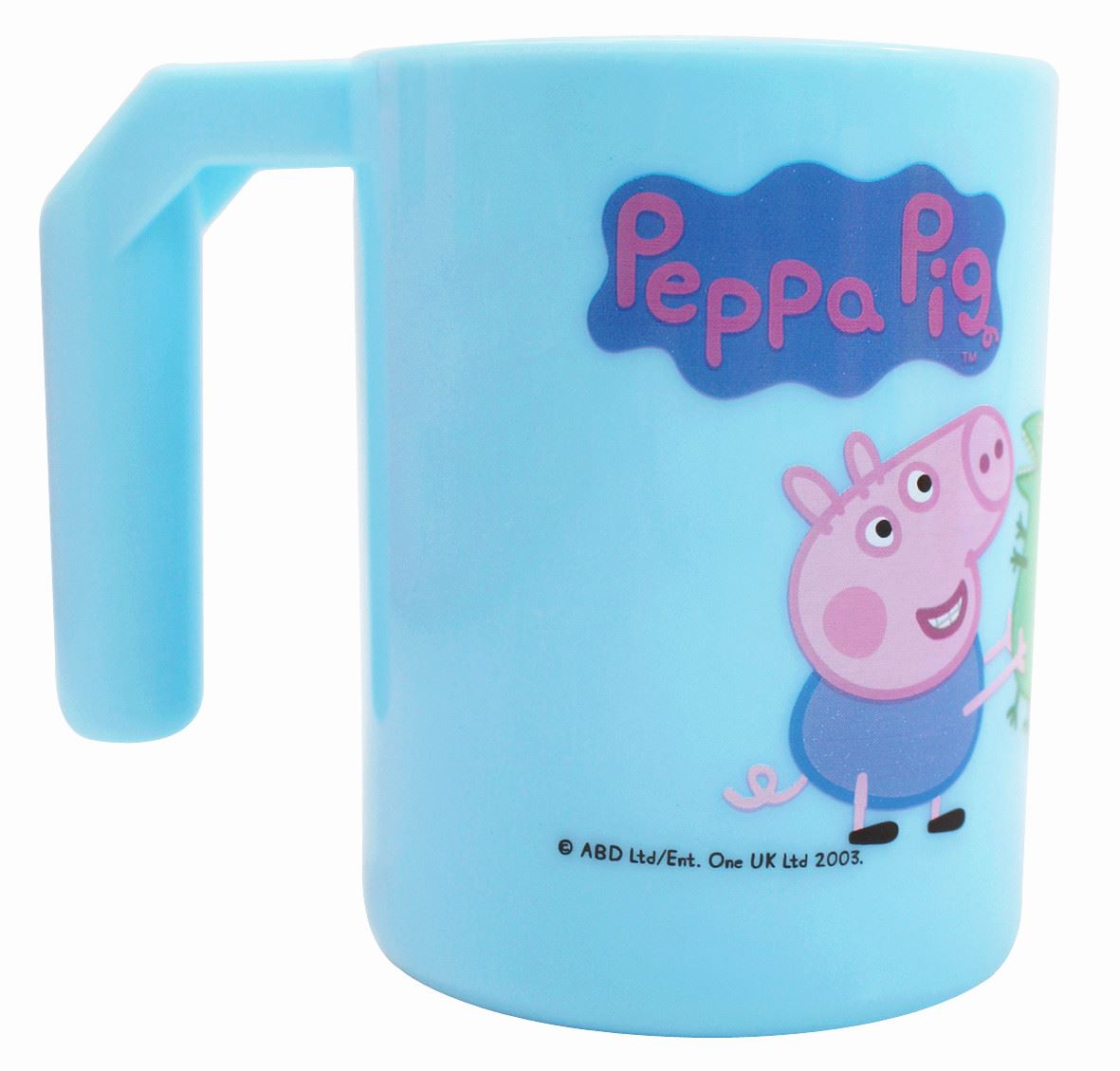 台灣製 敦景  Peppa Pig佩佩豬牙刷杯.漱口杯. 圓筒水杯~ 300cc水杯-PP65061a-藍 . PP65061b-粉