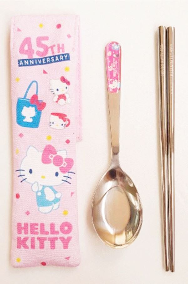 三麗鷗系列 Hello  Kitty 凱蒂貓 KT-1586  帆布典雅餐具套組  4712977465862