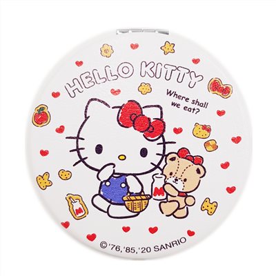 三麗鷗系列 Hello Kitty凱蒂貓. KIKI&LALA雙子星 圓形雙面摺疊鏡 便攜隨身鏡 .美妝鏡 - KT-1629 白 . 粉 .  LTS-1631 粉