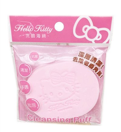 三麗鷗  Hello Kitty KT-1293洗臉海綿-蝴蝶結   4712977462939~ KT-1293 -蝴蝶結 / KT-1293-2-心兒款